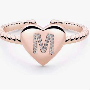Adjustable Gold M Ring
